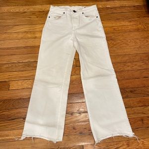 rag & bone white high rise straight jeans